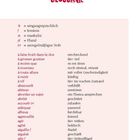 Text enthält Wortliste mit französischen und deutschen Begriffen und daneben Erläuterungen. Oben eine stilisierte Messer-Illustration.