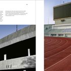 "Jeju Stadium", "JEJU ISLAND - Completed 1968". Links: Betonstruktur mit "GATE 2", rechts: Stadiontrack und leere Tribüne.