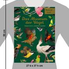 Text: "Eintritt frei!", "Das Museum der Vögel", Autoren: Teagan White, Dominic Couzens. Illustration: Verschiedene bunte Vögel.