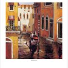 Kalenderblatt für Juni. Eine Illustration zeigt eine Gondel auf einem venezianischen Kanal, umgeben von bunten Gebäuden.