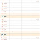 Kalender für Juni 2027. Tage und Wochen nummeriert, mit einem dekorativen Hintergrund in Blau und Gelb.