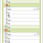 April 2027 Kalenderblatt. Blühende Tulpen in verschiedenen Farben stehen in einem lebendigen Garten. Foto: Ursel Borstel.