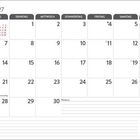 Kalender für Juni 2027. Zeigt Wochentage von Montag bis Sonntag. Sonntage sind rot markiert. Platz für Notizen unten.