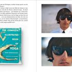 Seite 230: Buchcover "THE COMPLETE ILLUSTRATED BOOK OF YOGA". Seiten 230 und 231 zeigen Fotos eines Mannes mit Sonnenbrille.