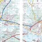 Texte: "Bad Schwartau", "Stadtteil Kücknitz", "Lübeck". Zwei Kartenausschnitte mit Straßen, Flüssen und naturgrünen Flächen.