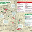 "Nationalpark & Umgebung" zeigt eine Karte von Bayern mit markierten Highlights und Aktivitäten wie Große Arber und Rißlochfälle.