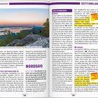 Texte: „INSIDE-TIPP Erdbeerwein und Hundebier“, „Große Kulinarik auf kleinem Raum“. 

Violette Überschriften und Naturbild.