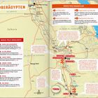 "OBERÄGYPTEN" in Orange. "MARCO POLO HIGHLIGHTS" mit Tempelbeschreibungen. Karte mit Routen und Sehenswürdigkeiten in Ägypten.