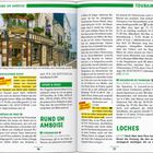 "RUND UM AMBOISE", "Mehr als bloß Schoki", "Mit Blick aufs Schloss", "RUND UM AMBOISE", "Auch schön: Außenschloss!". Texte beschreiben regionale Attraktionen und Tipps.