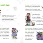 "Mit dabei sind:" Charakterbeschreibungen von Ludwig, Penelope, Egon, Carla und das Ungeheuer. Illustrationen der Figuren.