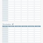 "Stundenplan" und Wochentage in Tabellenform. Zwei identische Tabellen mit Spalten für Montag bis Freitag.