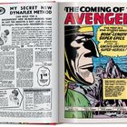 Ein Comic-Cover mit "THE COMING OF THE AVENGERS!" und einer Werbung für den "Dynaflex Method" Muskelaufbau. Links zeigt einen muskulösen Mann, rechts ist ein gezeichneter Held.