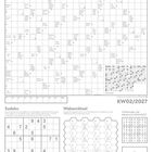 Schwedenrätsel, Sudoku, Wabenrätsel. KW02/2027. Enthält ein Kreuzworträtsel, Sudoku-Gitter, Wabenrätsel und Lösungstabelle.