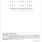 "LÖSUNG: 301 + 562 = 863; 281 - 93 = 188; 206 + 655 = 675. Am 10. Februar geboren: Frank Bsirske, Frank-Patrick Steckel, Leontyne Price, Bertolt Brecht, Boris Pasternak, Adelina Patti."