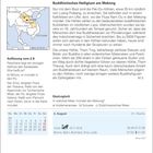 "Buddhistisches Heiligtum am Mekong" - Beschreibung der Pak-Ou-Höhlen in Laos, Karte zeigt Lage. Quizfrage: Mekong-Mündung. Kalender: 3. August.