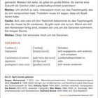 Texte: Dialoge zwischen Cecilia und Matteo im Garten, Vokabeln Italienisch-Deutsch, Geburtstage bekannter Personen.