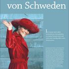 Text: "Victoria von Schweden", Zitat über Selbsterkenntnis, Beschreibung über Kronprinzessin Victoria. Bild einer Frau in rotem Outfit. Kalenderdaten unten.