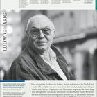 "JULI", "LUDWIG HARIG", "Zum 100. Geburtstag: In seinem autobiografischen Roman..." Schwarz-weiß Foto eines älteren Mannes.