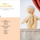 "Pippa – das kleine Küken. Die kleine Pippa lernt, was Mut bedeutet..." Daneben ein gestricktes Küken hinter Vorhang.