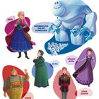 "DU SEIN?", "ANNA", "MARSHMALLOW UND DIE SCHNEECHEN", "OLINA", "KÖNIGIN IDUNA", "OAKEN", "KÖNIG AGNARR". Illustration von Figuren.