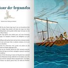 "Die Abenteuer der Argonauten" steht oben. Eine Illustration zeigt ein antikes Schiff mit mehreren Personen auf dem Meer.