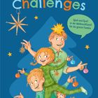 "24 Advents-Challenges. Spiel und Spaß in der Weihnachtszeit für die ganze Familie." Illustration von fröhlicher Familie.