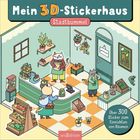 „Mein 3D-Stickerhaus: Stadtbummel“, „Über 300 Sticker zum Einrichten von Räumen“. Illustration: Katzen in einem Laden.