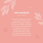 Text steht in weiß auf rosa Hintergrund mit Tannenzweigen, das Gedicht „Adventslicht“ von Agnes Harder.