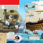 "Angriff auf See", "Kettenkugeln", "Mit der Drehbasse", "Piratenflaggen", "Spione". Zwei Segelschiffe im Gefecht.