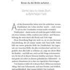 Logo einer Brille. Text: "Bevor du die Brille aufsetzt... Danke, dass du dieses Buch aufgeschlagen hast!"