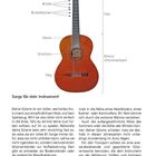 Die Gitarre und ihre wichtigsten Teile: Kopf, Hals, Korpus. Sorge für dein Instrument! Text zur Pflege der Gitarre.