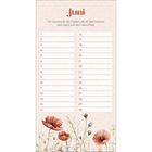 "Juni: Ich wünsche dir die Freiheit, die dir den Horizont weit macht und dein Herz öffnet." Kalenderblatt mit Mohnblumen.