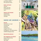 Inhaltsverzeichnis mit Themen über Religion, Kultur, Speisen und Nairobi mit Fotos einer Moschee, Menschen in Kostümen und einem Strand.