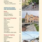 Rechte Seite zeigt drei Fotos: eine Wanderung, bunte Gebäude und ein Flussufer. Links ist ein Inhaltsverzeichnis.