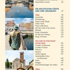 Seite 6: Inhalte wie "Montasio – der wichtigste Käse", "Die Weine des Friaul", "Triest", "Vom Golf von Triest hinauf auf den Karst". Drei Bilder: Kanalszene, Person am Kai, Kirche mit Herzbank.