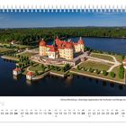 Text: "Juni. Schloss Moritzburg - ehemalige Jagdresidenz der Kurfürsten und Könige von Sachsen." Kalenderblatt mit Schlossansicht.