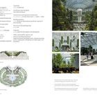 Fakten zu einem Gebäude mit Glasdach in Singapur, umgeben von üppigem Grün und einem großen Wasserfall in der Mitte.
