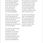 "Der Winter ist vergangen" steht über einem Gedicht mit fünf nummerierten Strophen, die Frühling und Abschied thematisieren.