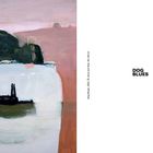 Links: Gemälde mit abstrakten Formen und dunklem Objekt. Rechts: Text "DOG BLUES", Nummer "9495".