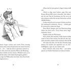Seite 18 und 19, Text beschreibt Coskuns angstvolle Reaktion auf ein Geschoss. Illustration: Mann schaut überrascht, Pfeil nahe am Kopf, "TOCK!".