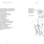 Ein Gedicht über vielfältige Schönheit und Identität. Rechts eine Skizze einer Frau von hinten, Haare in einem Knoten.