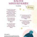 "Kalter Winterzauber: Anziehied" mit Textanweisungen für Bewegungen. Illustration einer Wintermütze.