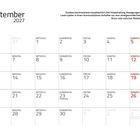 Kalenderblatt: September 2027. Quokkas kommunizieren über Körperhaltung. Weltkindertag: 20., Herbstanfang: 23.