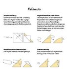 Titel: Faltmuster. Arten von Faltungen erklärt: Zickzack, Gegenbruch nach innen/außen, Quetschfaltung. Diagramme begleiten den Text.