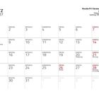 Kalender für März 2027. Enthält: 8. März (Internationaler Frauentag), 20. (Frühlingsanfang), 26. (Karfreitag).
