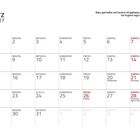 Kalender für März 2027; oben steht: "Baby-Igel heißen auf Deutsch oft Igelbabys oder Jungigel." Feiertage sind markiert.