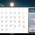 Kalenderblatt für März 2027, mit einem Gedicht "Um Mitternacht" von Eduard Mörike, Vollmond und Sternenhimmel im Hintergrund.