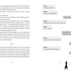 Seite 56: „Henry: Abendessen allein?“, Seite 57: Texter nach einem Künstler. Silhouetten von Frau und Mann am Klavier.