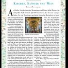 KIRCHEN, KLÖSTER UND WEIN. Bild der Kirche in der Mitte. Text über Brixen und barocke Architektur.  Öffnungszeiten unten.