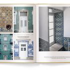 Texte: "ABOVE AND LEFT: The range of azulejo ornamentation..." Darstellungen von dekorativen Fliesen an Gebäuden.